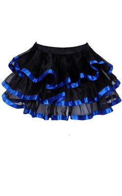 Black Tulle Mini Skirts With Layers and black Edging